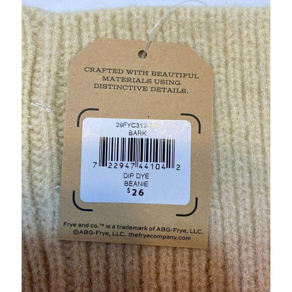 Frye & Co NWT Bark Dip Dye Beanie Salmon Rusty Orange Butter Creamy Tan Hat-OSFM - Picture 5 of 10